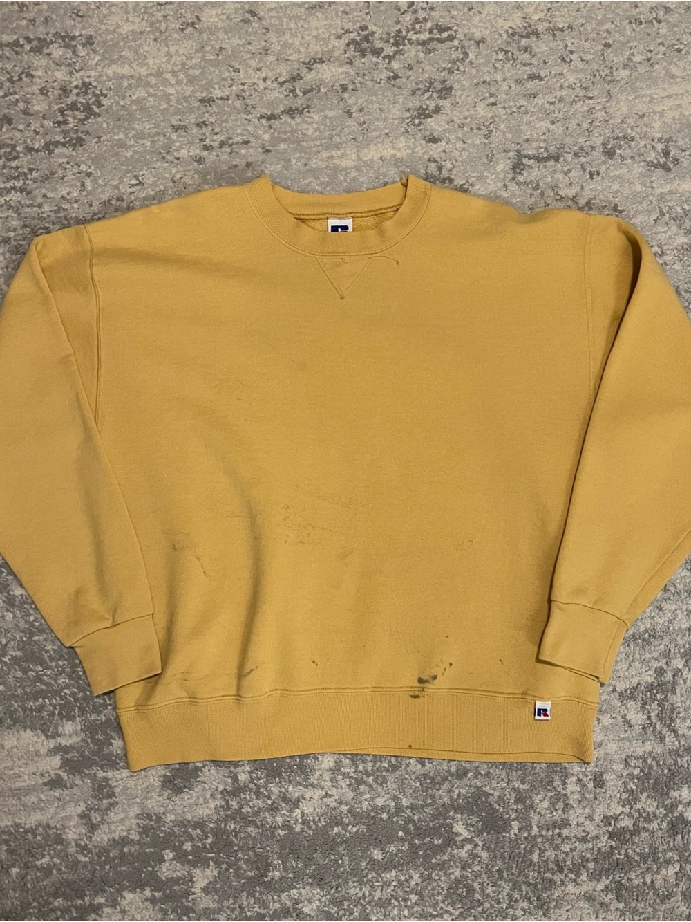 Russell Athletic Mustard Yellow Crewneck Sweater